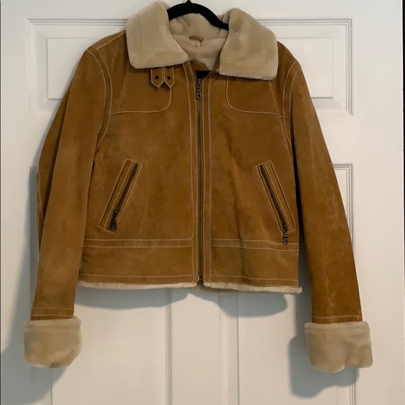 Wilsons Leather Jackets & Blazers - WILSONS LEATHER Moto style jacket suede shearling accents size L bomber